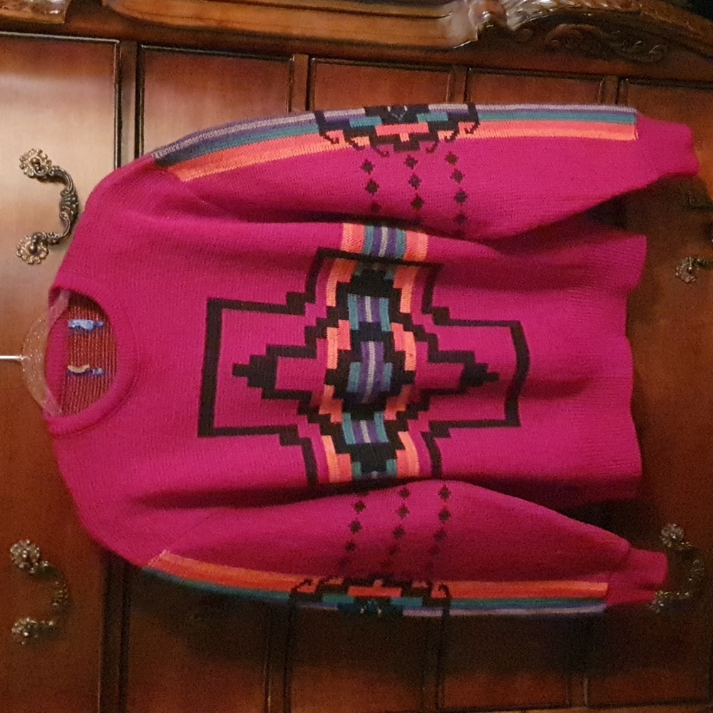 Pendleton Red Multicolor Crewneck Sweater